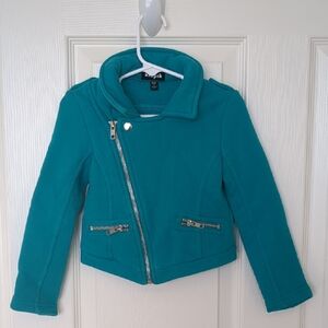 kidpik Teal Kids Blazer with Zipper Accents